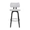 Armen Living Pico 30" Swivel Black Wood Bar Stool in Light Gray Fabric with Black Metal LCPIBABLKLTGR30 - alternate 7